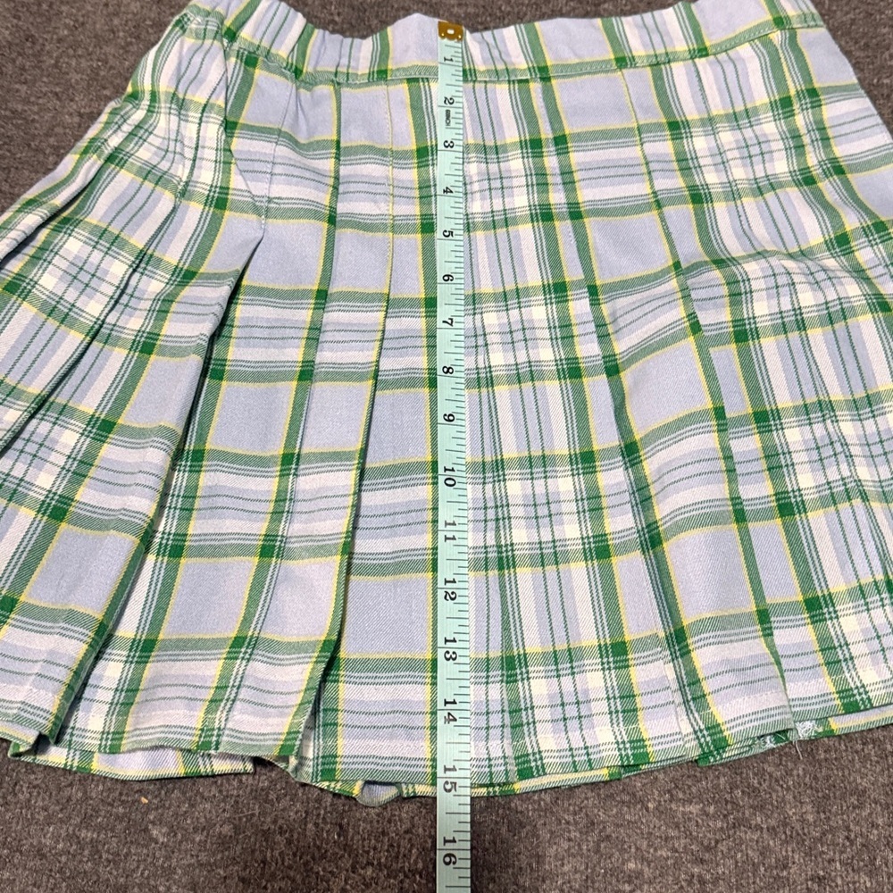 💚 Aerie Class Act Plaid Mini Skirt Blue Green Size S/P NWT - Picture 8 of 8